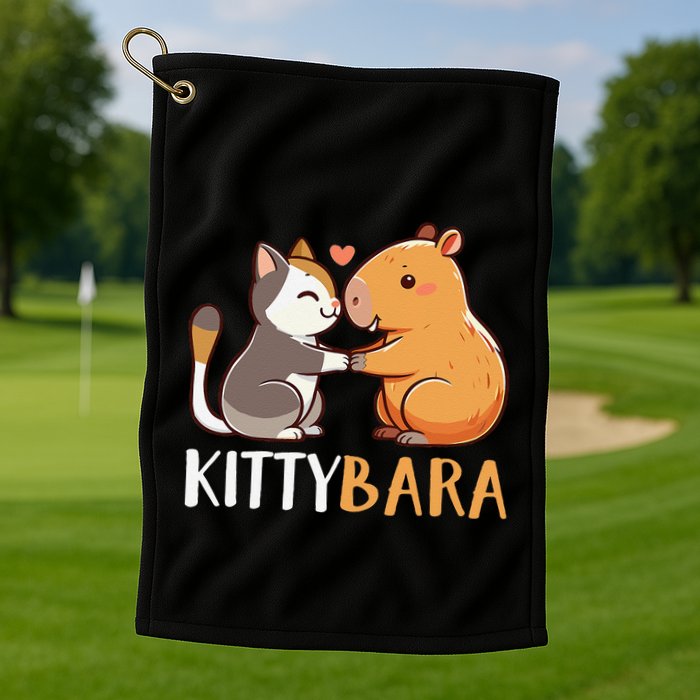 Kittybara Love Capybara Cat Golf Towel