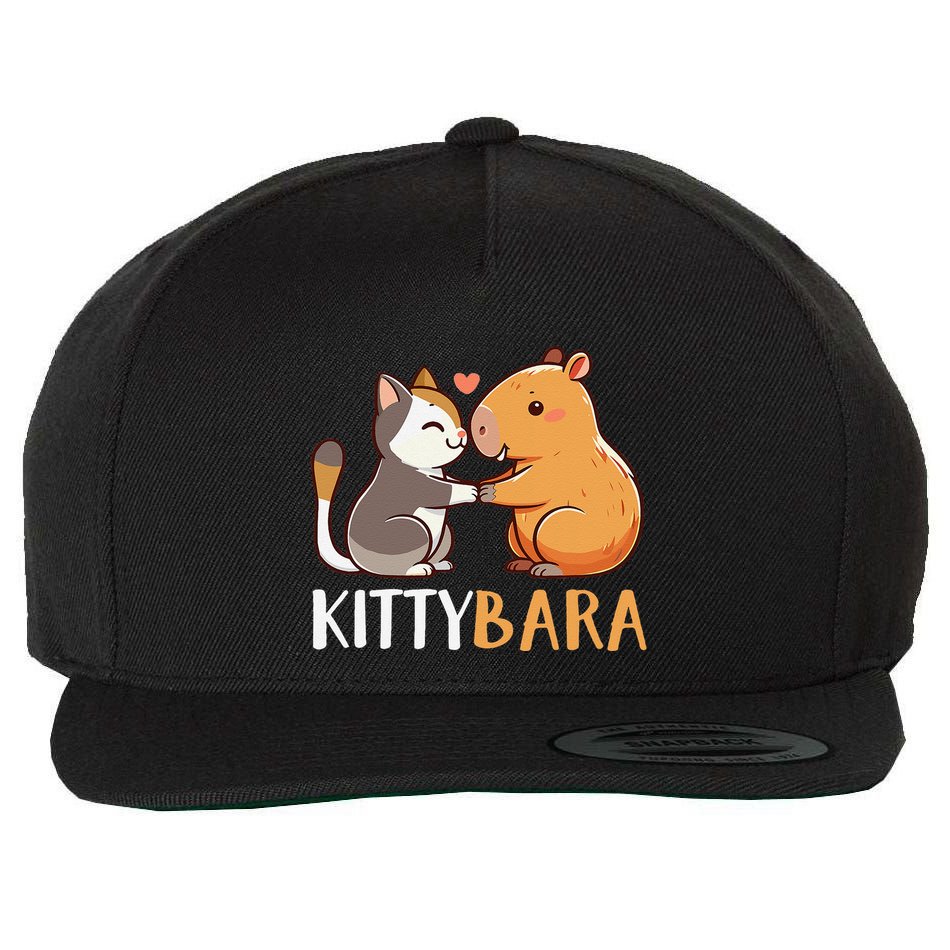 Kittybara Love Capybara Cat Wool Snapback Cap