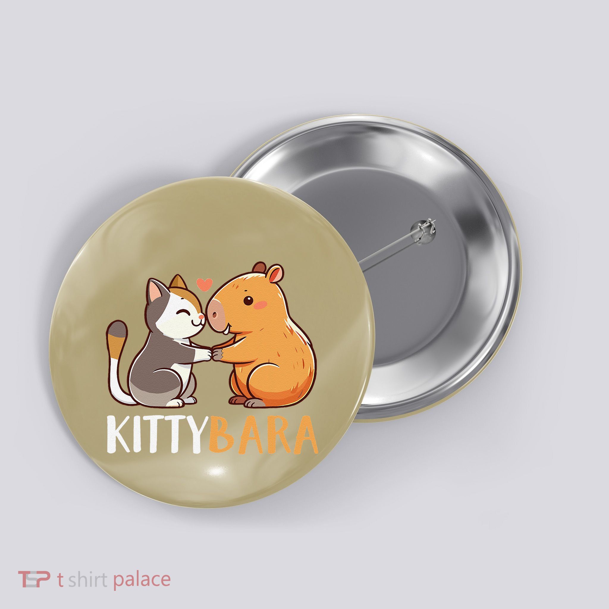 Kittybara Love Capybara Cat Button