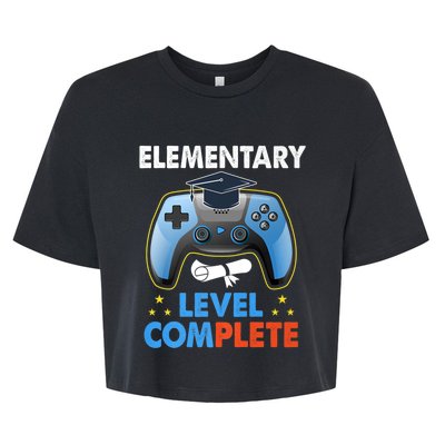 Kindergarten Level Complete Graduation Class Gamer Bella+Canvas Jersey Crop Tee