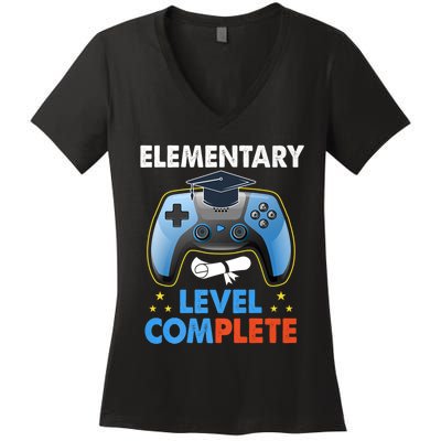 Kindergarten Level Complete Graduation Class Gamer Women's V-Neck T-Shirt