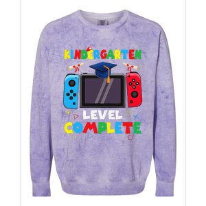 Kindergarten Level Complete Graduation Class 2024 Gamer Colorblast Crewneck Sweatshirt