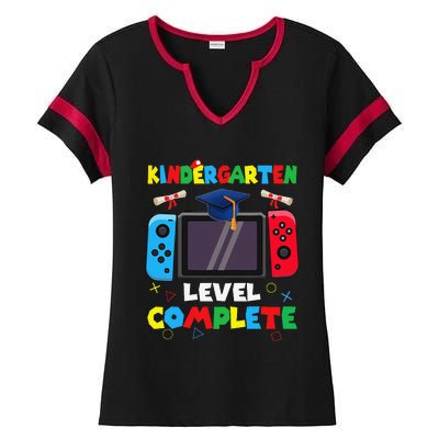 Kindergarten Level Complete Graduation Class 2024 Gamer Ladies Halftime Notch Neck Tee