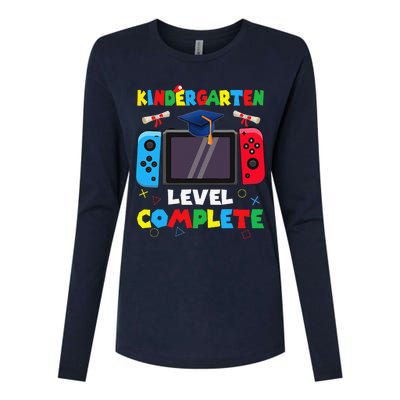 Kindergarten Level Complete Graduation Class 2024 Gamer Womens Cotton Relaxed Long Sleeve T-Shirt