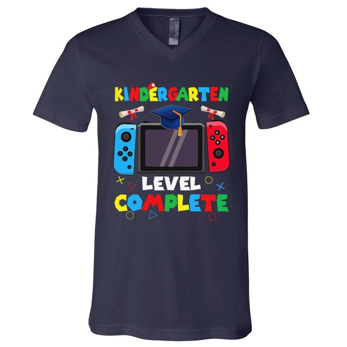 Kindergarten Level Complete Graduation Class 2024 Gamer V-Neck T-Shirt