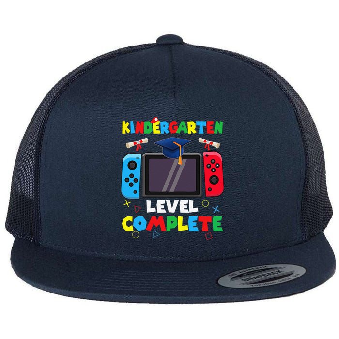 Kindergarten Level Complete Graduation Class 2024 Gamer Flat Bill Trucker Hat