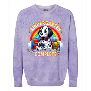 Kindergarten Level Complete Goodbye School Hello Summer Funny Gift Colorblast Crewneck Sweatshirt