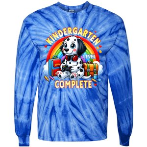 Kindergarten Level Complete Goodbye School Hello Summer Funny Gift Tie-Dye Long Sleeve Shirt