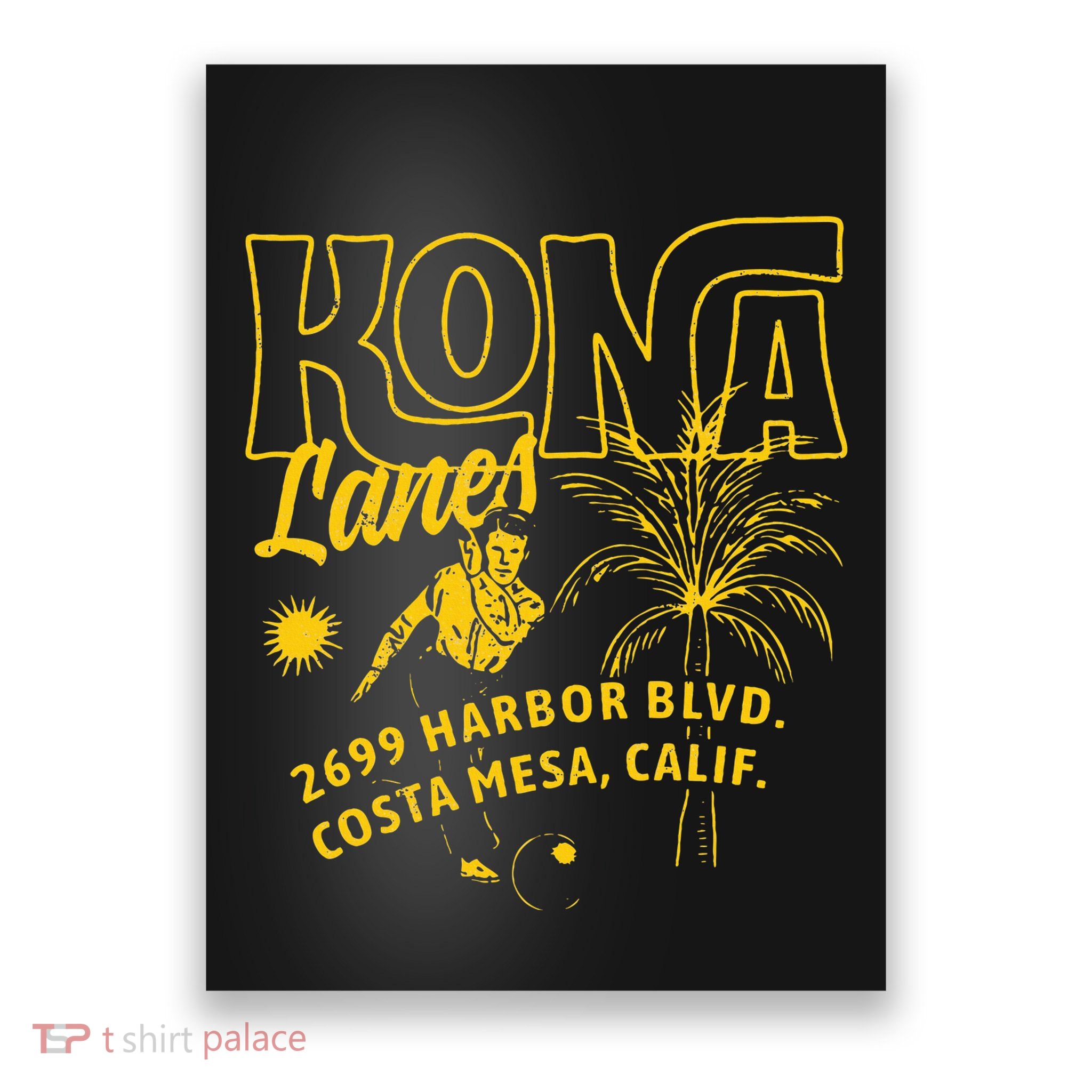 Kona Lanes Costa Mesa Ca Vintage Bowling Alley Poster