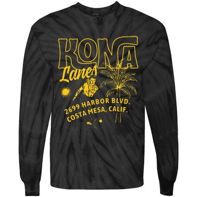 Kona Lanes Costa Mesa Ca Vintage Bowling Alley Tie-Dye Long Sleeve Shirt