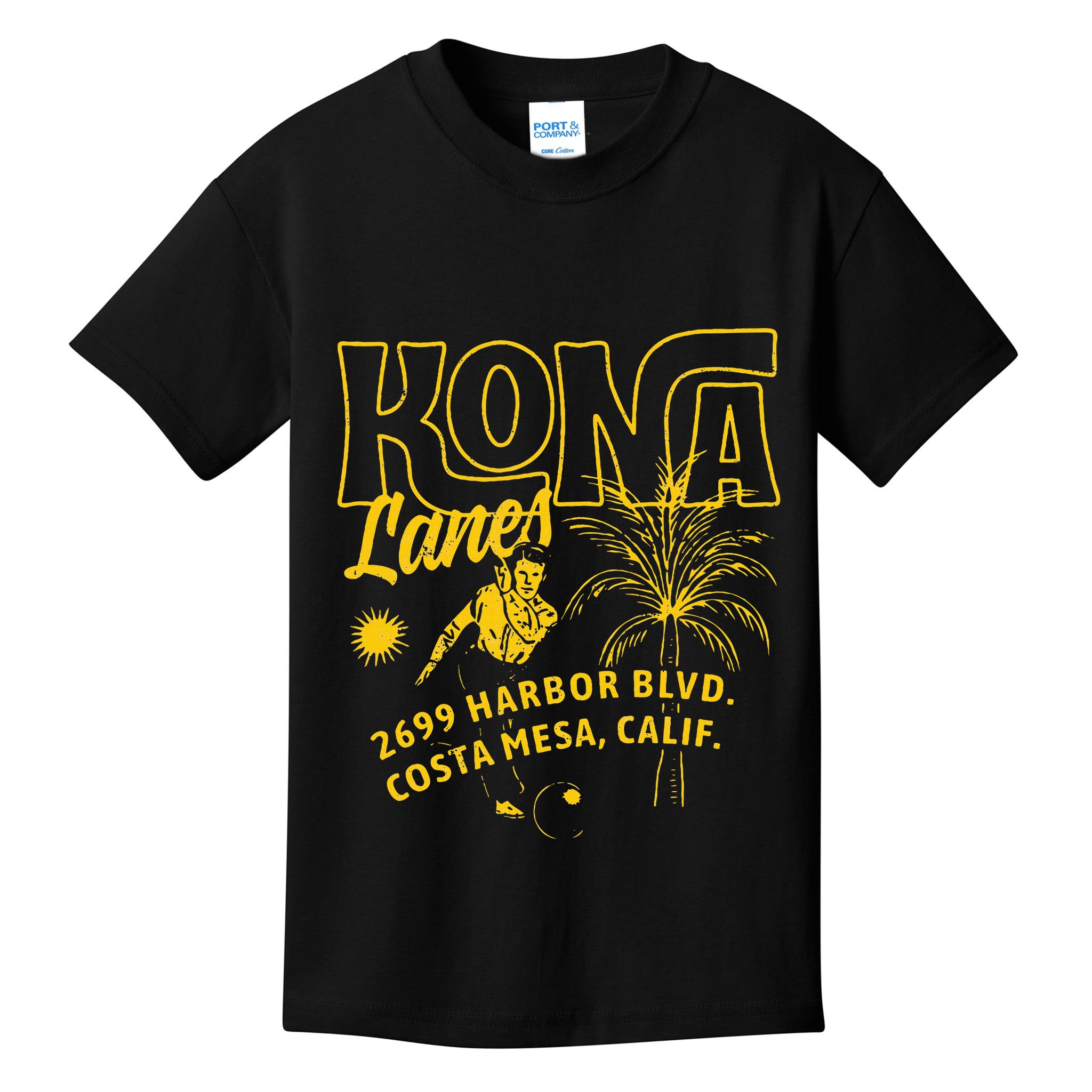 Kona Lanes Costa Mesa Ca Vintage Bowling Alley Kids T-Shirt