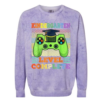 Kindergarten Level Complete Graduation Class Gamer Colorblast Crewneck Sweatshirt