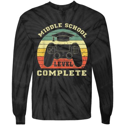 Kindergarten Level Complete Graduation Class Gamer Tie-Dye Long Sleeve Shirt