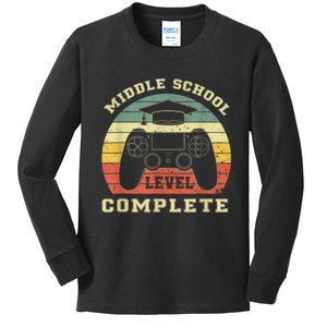 Kindergarten Level Complete Graduation Class Gamer Kids Long Sleeve Shirt