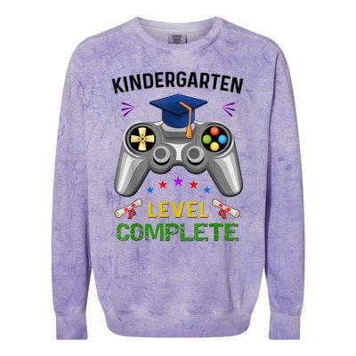 Kindergarten Level Complete Graduation Class Gamer Colorblast Crewneck Sweatshirt