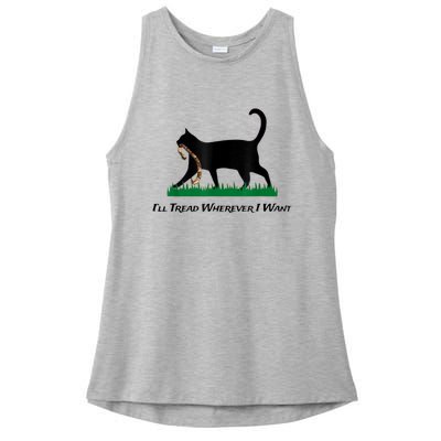 Kamala Lady Cat 2024 ILl Tread Wherever I Want Ladies PosiCharge Tri-Blend Wicking Tank