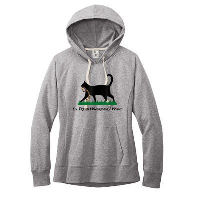 Kamala Lady Cat 2024 ILl Tread Wherever I Want Women's Fleece Hoodie