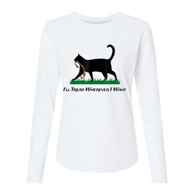 Kamala Lady Cat 2024 ILl Tread Wherever I Want Womens Cotton Relaxed Long Sleeve T-Shirt