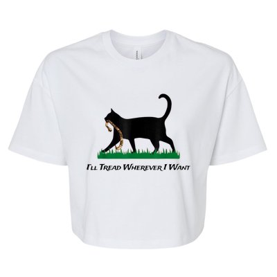 Kamala Lady Cat 2024 ILl Tread Wherever I Want Bella+Canvas Jersey Crop Tee