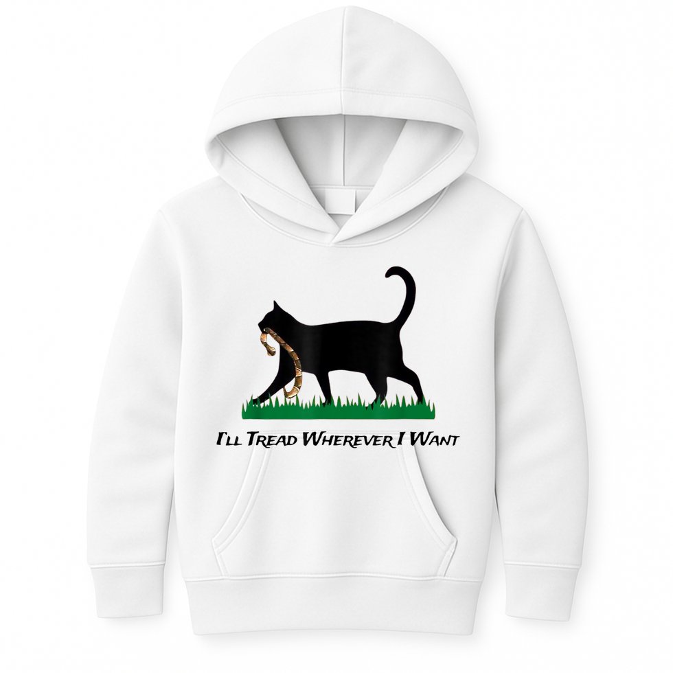 Kamala Lady Cat 2024 ILl Tread Wherever I Want Kids Hoodie