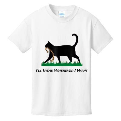 Kamala Lady Cat 2024 ILl Tread Wherever I Want Kids T-Shirt