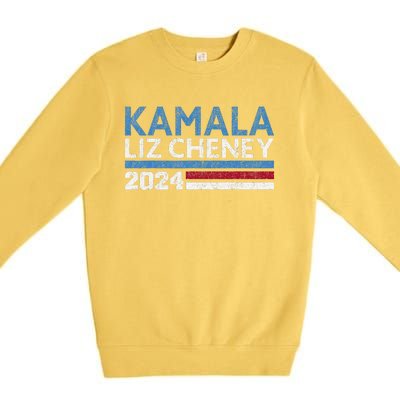 Kamala Liz Cheney 2024 Vintage Design Premium Crewneck Sweatshirt