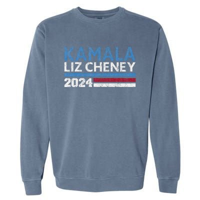 Kamala Liz Cheney 2024 Vintage Design Garment-Dyed Sweatshirt