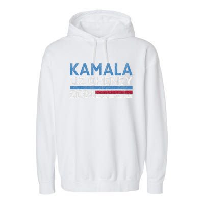 Kamala Liz Cheney 2024 Vintage Design Garment-Dyed Fleece Hoodie