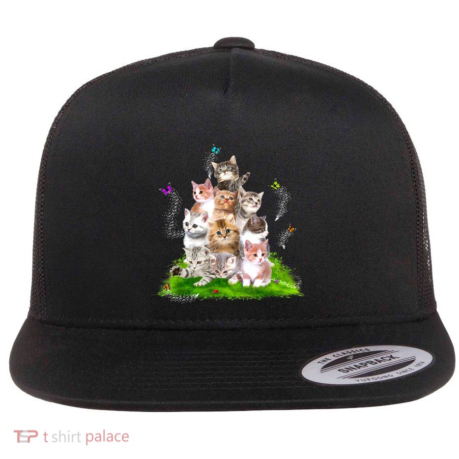 Kitten Lover Cat Lover Cute Cat Flat Bill Trucker Hat