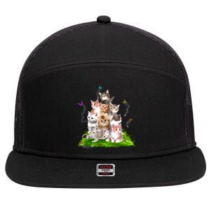 Kitten Lover Cat Lover Cute Cat Cat Owner Cute Kittens 7 Panel Mesh Trucker Snapback Hat