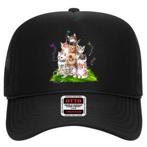 Kitten Lover Cat Lover Cute Cat Cat Owner Cute Kittens High Crown Mesh Back Trucker Hat