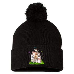 Kitten Lover Cat Lover Cute Cat Cat Owner Cute Kittens Pom Pom 12in Knit Beanie