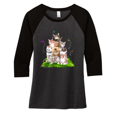 Kitten Lover Cat Lover Cute Cat Cat Owner Cute Kittens Women's Tri-Blend 3/4-Sleeve Raglan Shirt