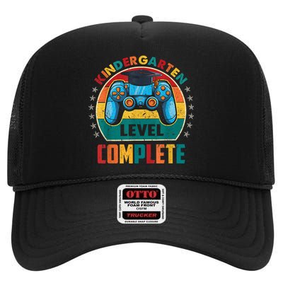 Kindergarten Level Complete Graduation Class Gamer Boy High Crown Mesh Back Trucker Hat