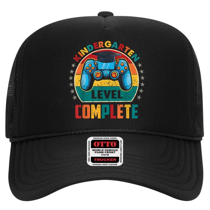 Kindergarten Level Complete Graduation Class Gamer Boy High Crown Mesh Back Trucker Hat