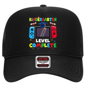 Kindergarten Level Complete Graduation Class 2024 Gamer High Crown Mesh Back Trucker Hat