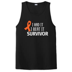 Kidney Leukemia Cancer Had It Beat It Survivor Orange Ribbon Gift PosiCharge Competitor Tank