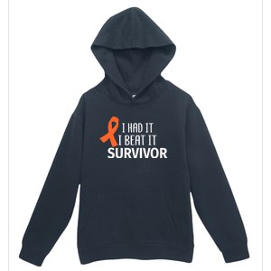 Kidney Leukemia Cancer Had It Beat It Survivor Orange Ribbon Gift Urban Pullover Hoodie