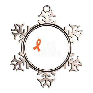 Kidney Leukemia Cancer Had It Beat It Survivor Orange Ribbon Gift Metallic Star Ornament