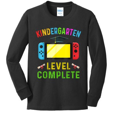 Kindergarten Level Complete Graduation Class Gamer Kids Long Sleeve Shirt