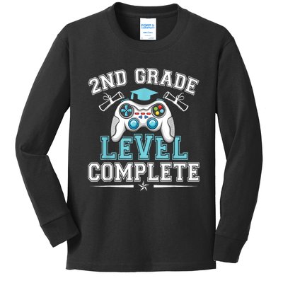 Kindergarten Level Complete Graduation Class Gamer Kids Long Sleeve Shirt