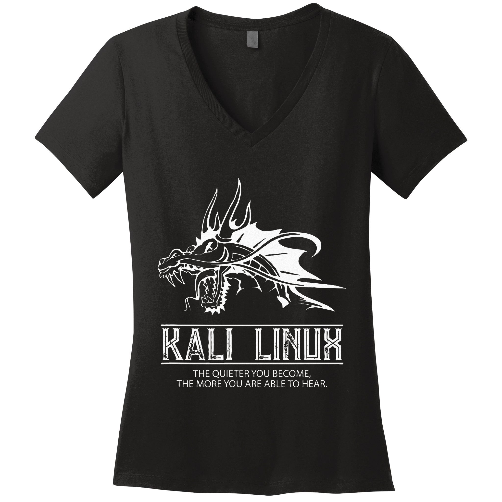 Kali Linux Dragon & Tagline Women's V-Neck T-Shirt