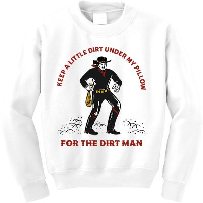 Keep Little Dirt Under My Pillow For The Dirt Man Raglan Baseball Kids Sweatshirt