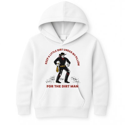 Keep Little Dirt Under My Pillow For The Dirt Man Raglan Baseball Kids Hoodie