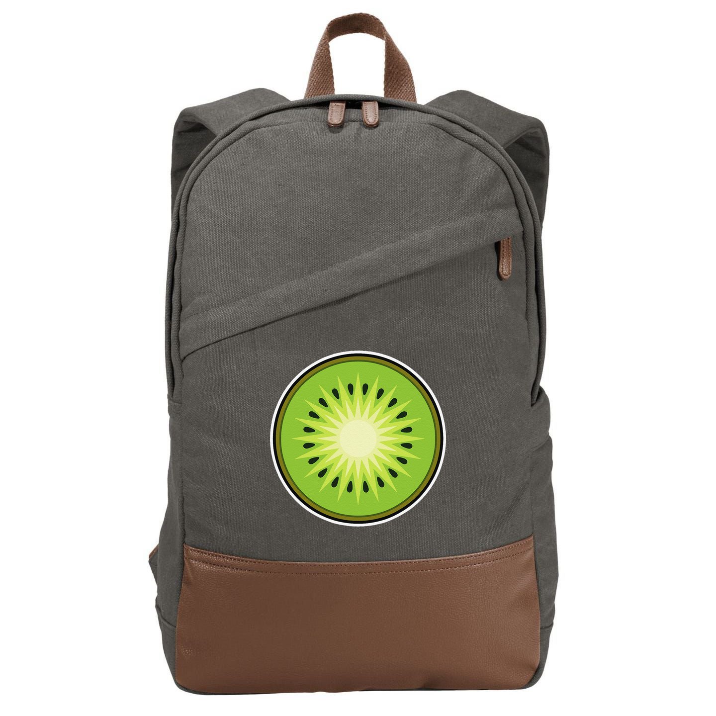 Kiwi Lazy DIY Halloween Costume Funny Tropical Sliced Fruit Cotton Canvas Backpack
