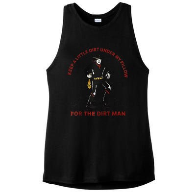 Keep Little Dirt Under My Pillow For The Dirt Man Raglan Baseball Ladies PosiCharge Tri-Blend Wicking Tank