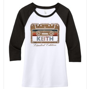 Keith Limited Edition Cassette Women's Tri-Blend 3/4-Sleeve Raglan Shirt