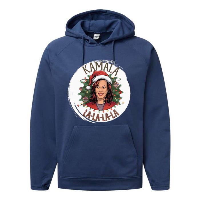 Kamala Lalalala Funny Christmas Holiday Harris Walz Song Performance Fleece Hoodie