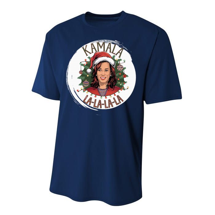 Kamala Lalalala Funny Christmas Holiday Harris Walz Song Performance Sprint T-Shirt