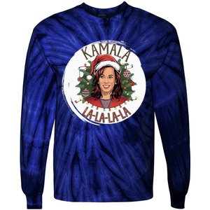 Kamala Lalalala Funny Christmas Holiday Harris Walz Song Tie-Dye Long Sleeve Shirt